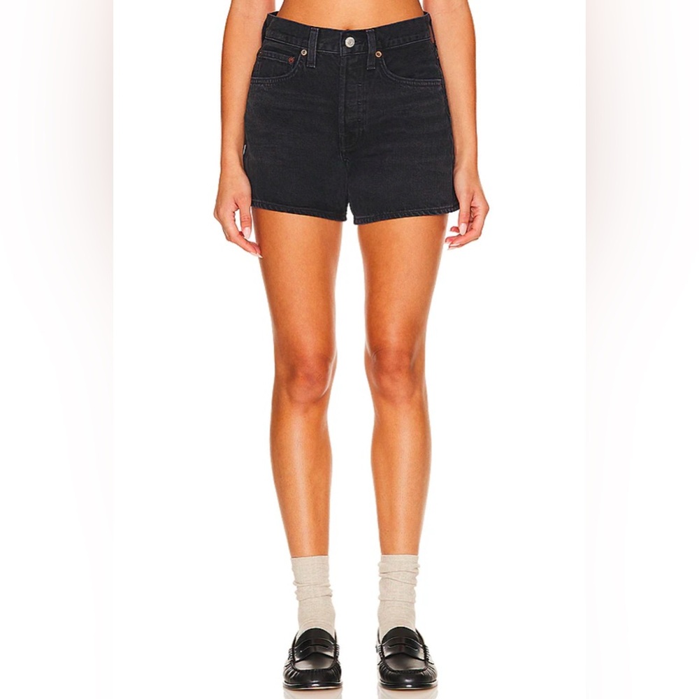 Agolde Parker Long Shorts in Cat